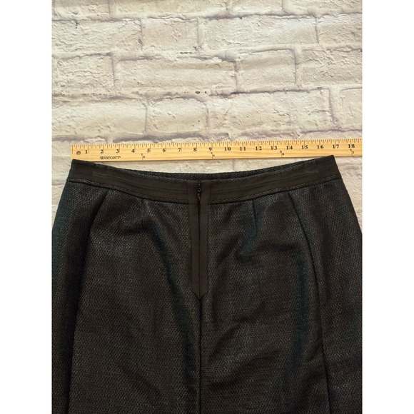 Ann Taylor black metallic twill pencil skirt fine Italian fabric size 14 - Picture 11 of 13